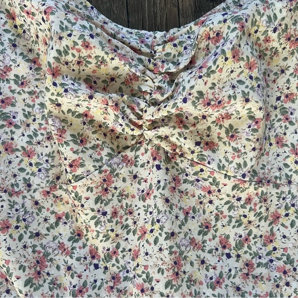 PRETTY GARDEN Pink Casual Summer Dress Floral Boho Ruffle A Line Sleeveless M - Picture 5 of 13